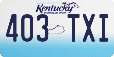KY license plate 403TXI