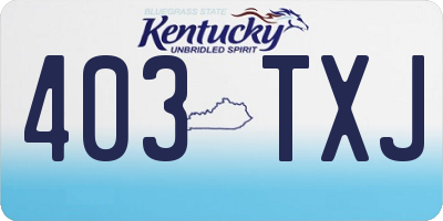KY license plate 403TXJ