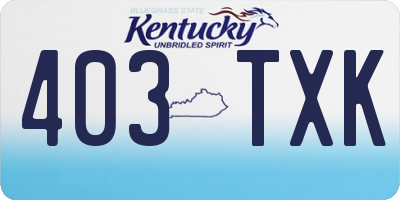 KY license plate 403TXK