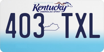 KY license plate 403TXL