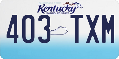 KY license plate 403TXM