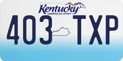 KY license plate 403TXP