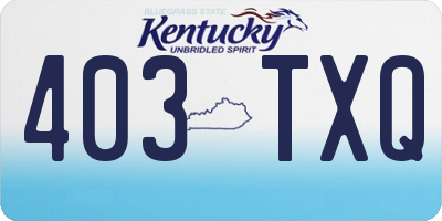KY license plate 403TXQ