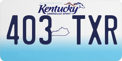 KY license plate 403TXR