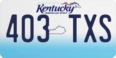 KY license plate 403TXS