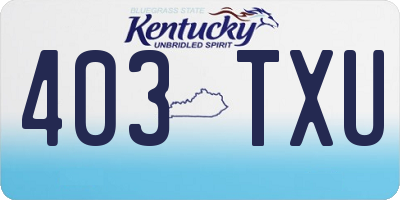 KY license plate 403TXU
