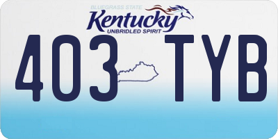 KY license plate 403TYB