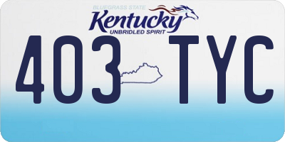 KY license plate 403TYC