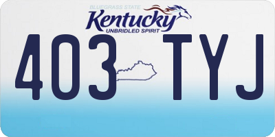 KY license plate 403TYJ
