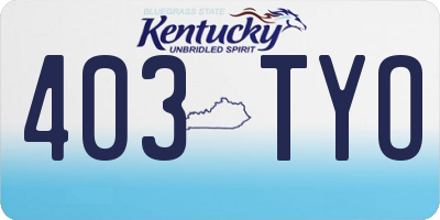 KY license plate 403TYO