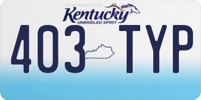 KY license plate 403TYP