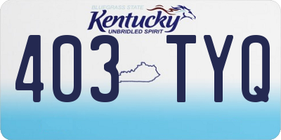 KY license plate 403TYQ