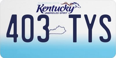KY license plate 403TYS