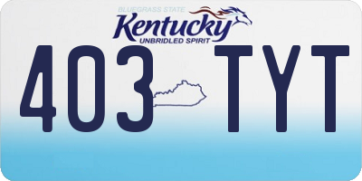 KY license plate 403TYT