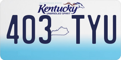 KY license plate 403TYU