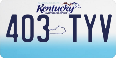 KY license plate 403TYV
