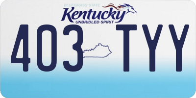 KY license plate 403TYY