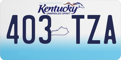 KY license plate 403TZA