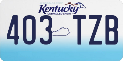 KY license plate 403TZB