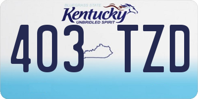 KY license plate 403TZD