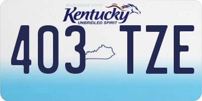 KY license plate 403TZE