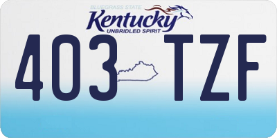 KY license plate 403TZF