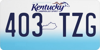 KY license plate 403TZG