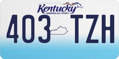 KY license plate 403TZH