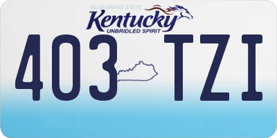 KY license plate 403TZI