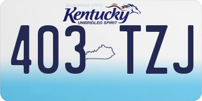 KY license plate 403TZJ