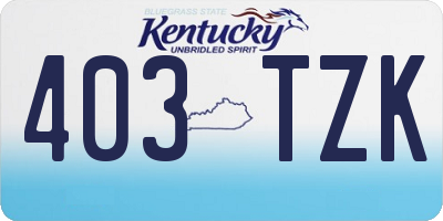 KY license plate 403TZK