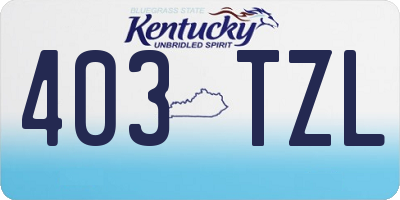 KY license plate 403TZL
