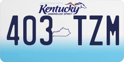KY license plate 403TZM