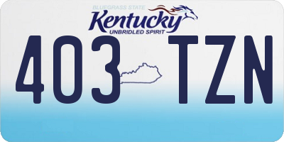 KY license plate 403TZN