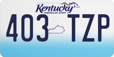 KY license plate 403TZP