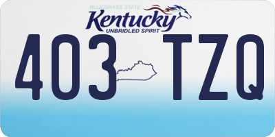 KY license plate 403TZQ