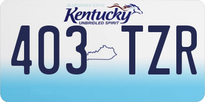 KY license plate 403TZR