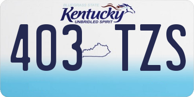 KY license plate 403TZS