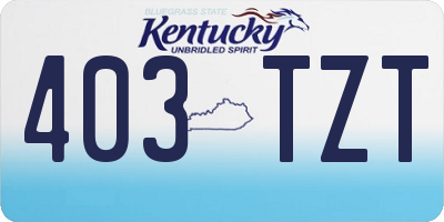 KY license plate 403TZT