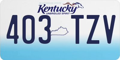 KY license plate 403TZV