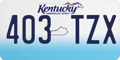KY license plate 403TZX