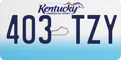 KY license plate 403TZY