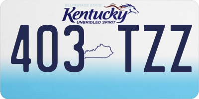 KY license plate 403TZZ