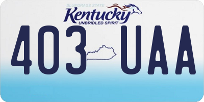 KY license plate 403UAA