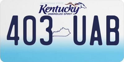 KY license plate 403UAB