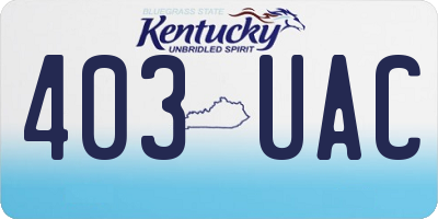 KY license plate 403UAC