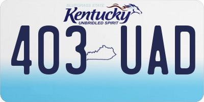 KY license plate 403UAD