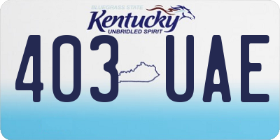 KY license plate 403UAE