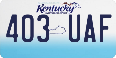 KY license plate 403UAF
