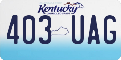 KY license plate 403UAG